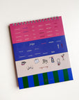 Calendário de Mesa 2027 Verde Azul