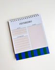 Calendário de Mesa 2027 Verde Azul