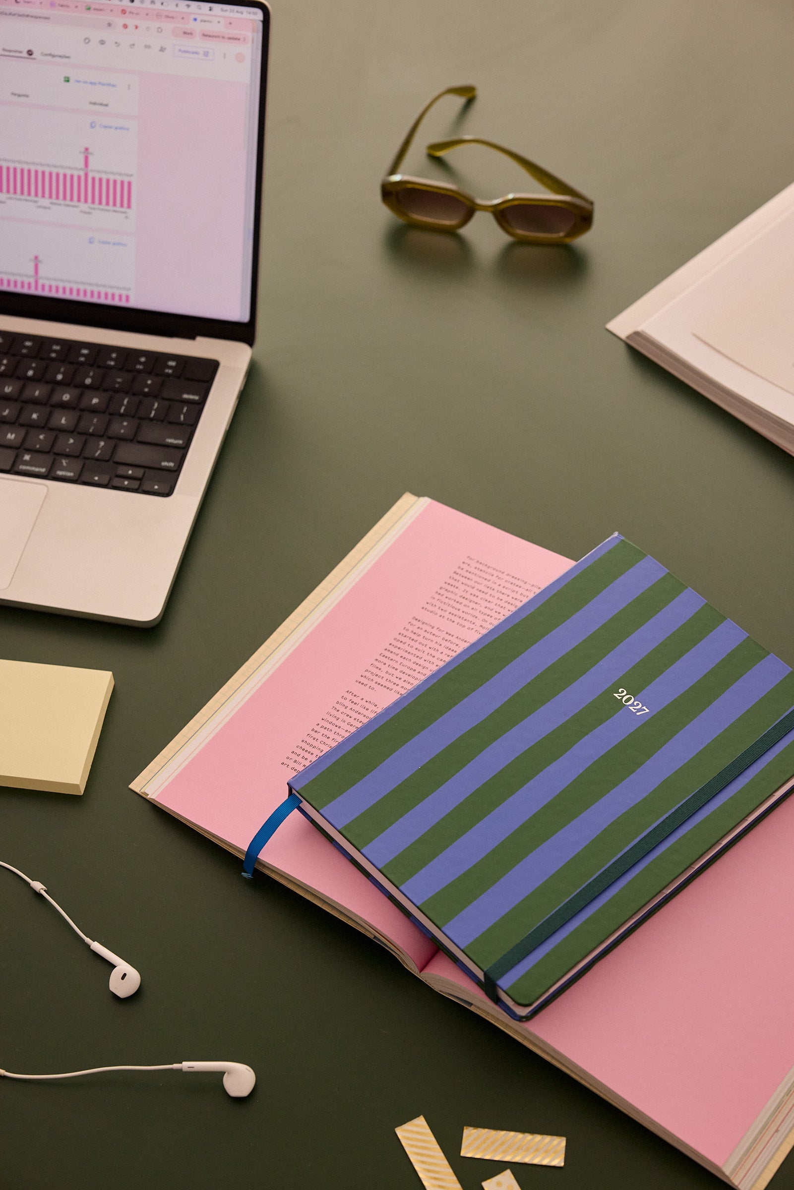 Planner Vertical 2027 Verde Azul