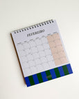 Calendário de Mesa 2027 Verde Azul